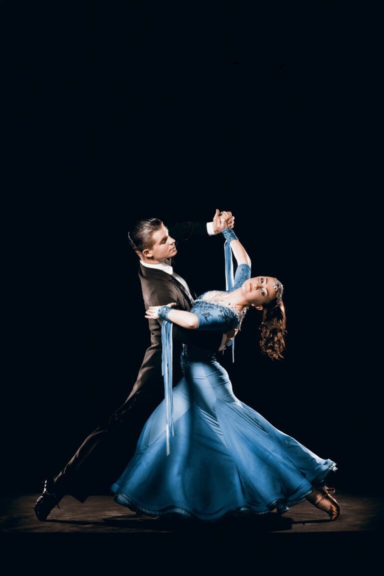Dramatic Argentinean Dance Couple Competing in Tango Championships