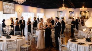 Elegant cocktail hour at Pizazz Ballroom